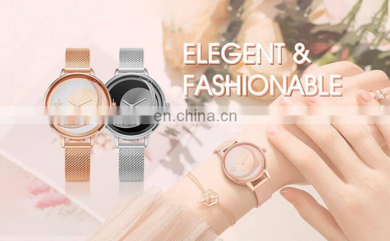 SHENGKE Dazzling Dial Alloy Watches Woman Black Mesh Belt Alloy Waterproof Ladies Wholesale Watches K0088L Reloj Para Mujer