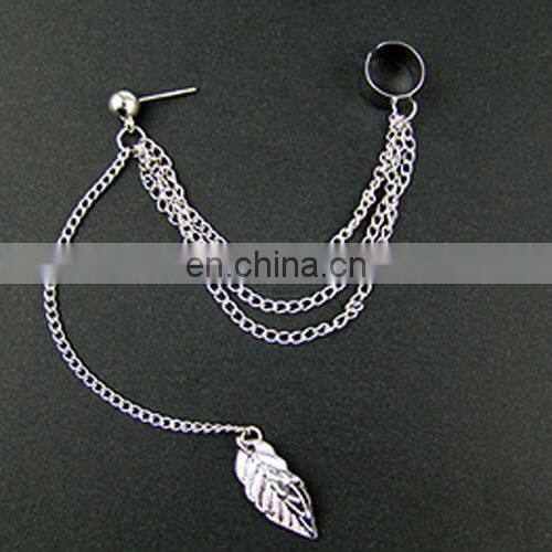 Alloy Ear Clip Leaf Tassel Earrings For Women Gift Ear Cuff Fashion Personality Earrings Jewelry