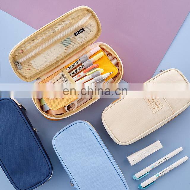 Amazon High Large Capacity Multifunction Cute Custom Canvas Kids Pen Holder Pencil Case