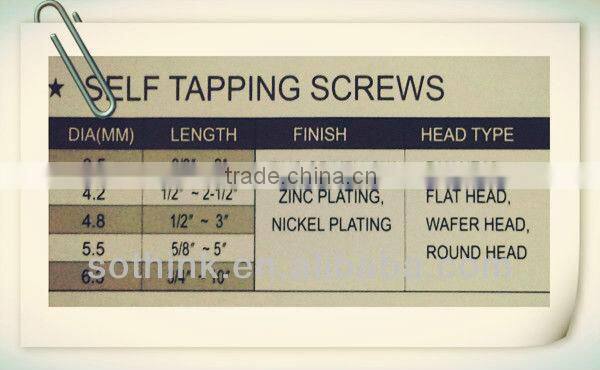 flat head self tapping screw