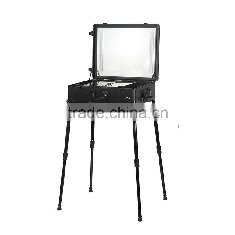 Promotional Aluminum Trolley cosmetic makeup case with touch screen