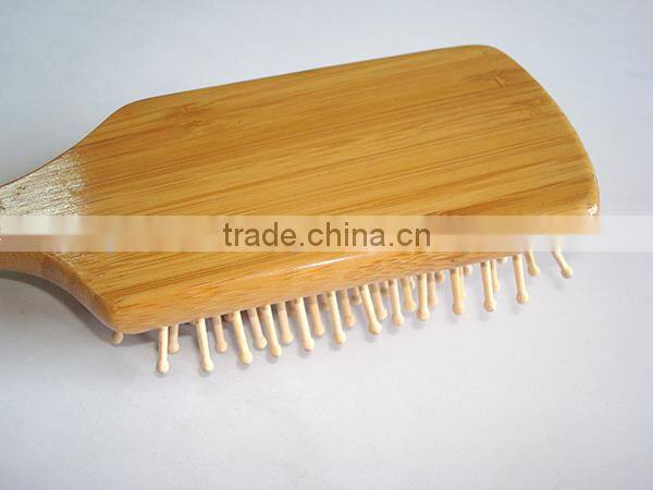 Eco-friendly Natural Bamboo Brush , Wood Pins Custom Paddle Brush