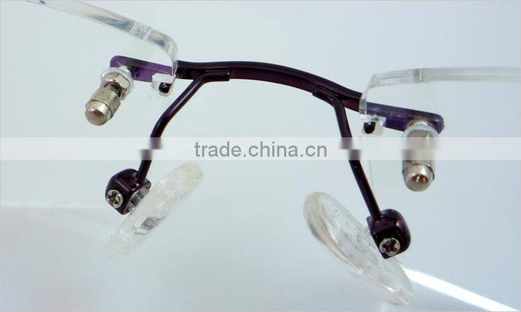 Semi-rimless half titanium wholesale high quality fashion spectacle frame for men