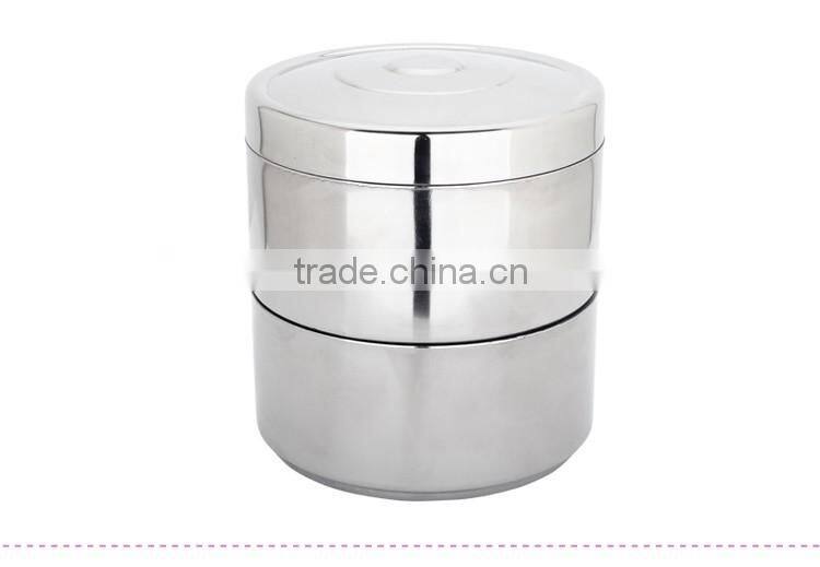 stainless steel colored tiffin lunch box/ 2 compartment insulated box/ bento box