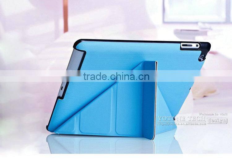 Hot New Promotional 4 Shapes Stand Design Magnetic PU Leather Crash-Proof Protective Case Cover for Ipad 2 3 4