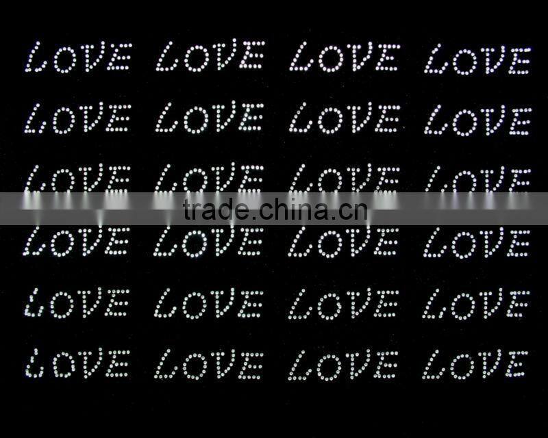 Fashion letter pattern rhinestone transfer motif for T-shirt