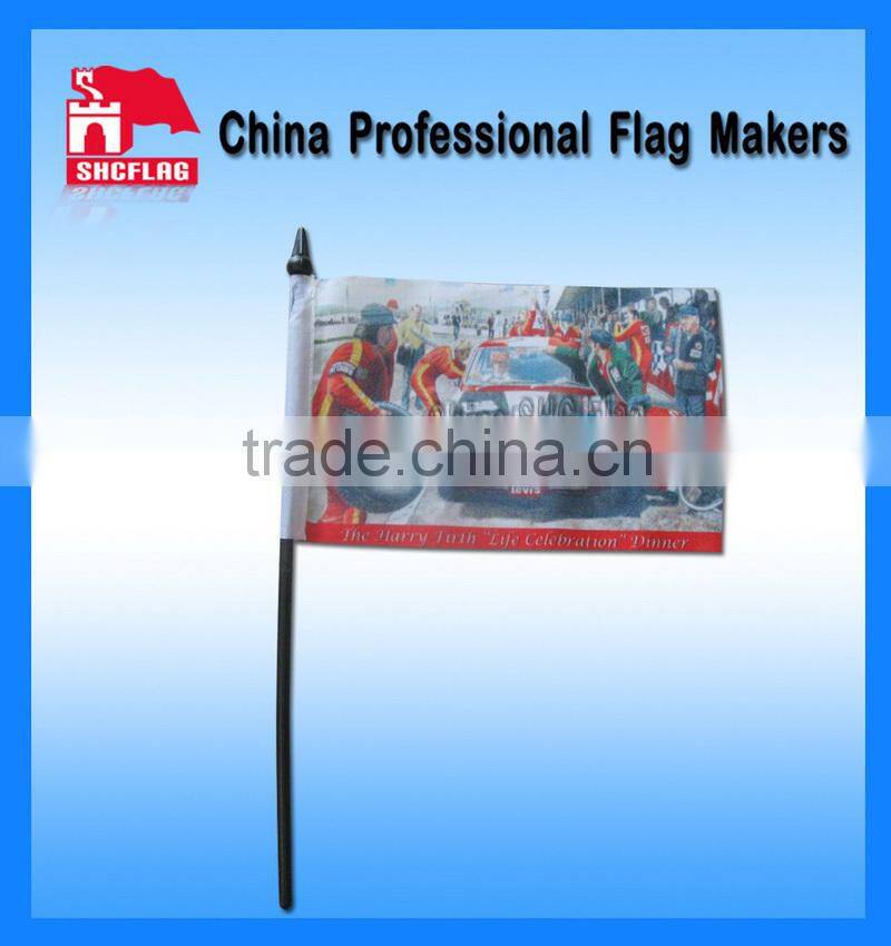 Custom promotional hand held stick flag for sale