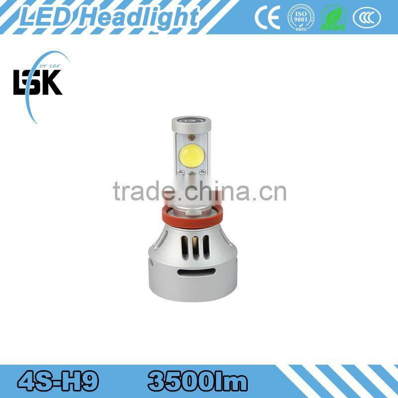 Manufacturer supply powerful lumen 35w h9 waterproof led headlight for all cars,excellent copper metal 4s led headlight