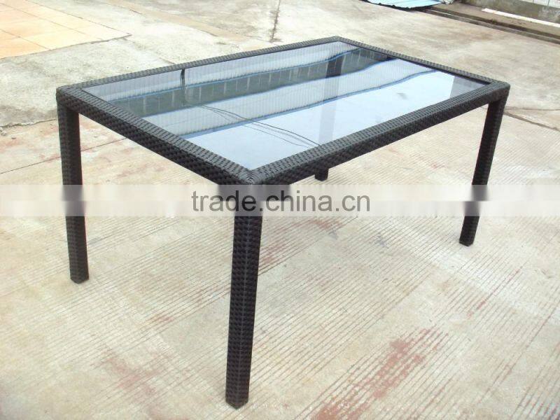 Rattan Kitchen Garden Portable Camping Outdoor Restaurant Dinning Glass Table