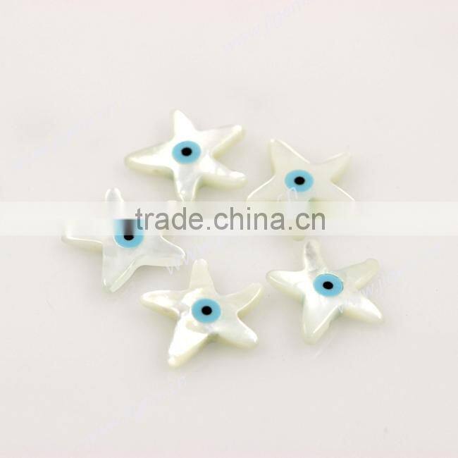 Nature White Sea Star Shape with eye Mother of Pearl MOP Shell Gemstone