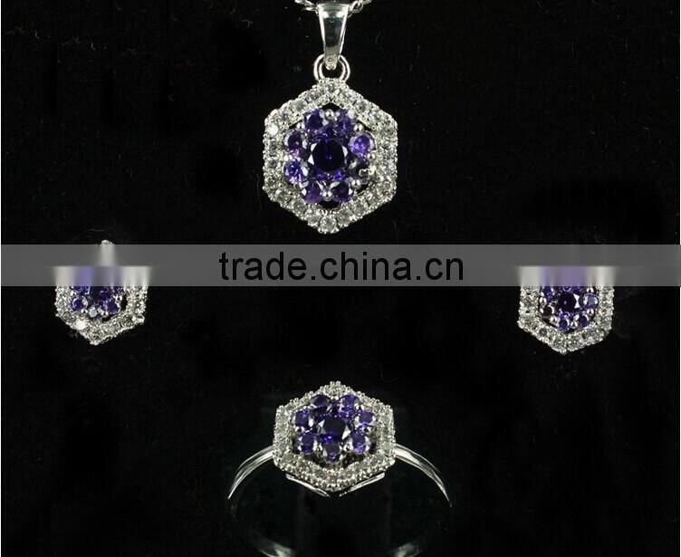 2014 Alibaba Bridal wedding jewelry necklace set diamond ruby jewelry set