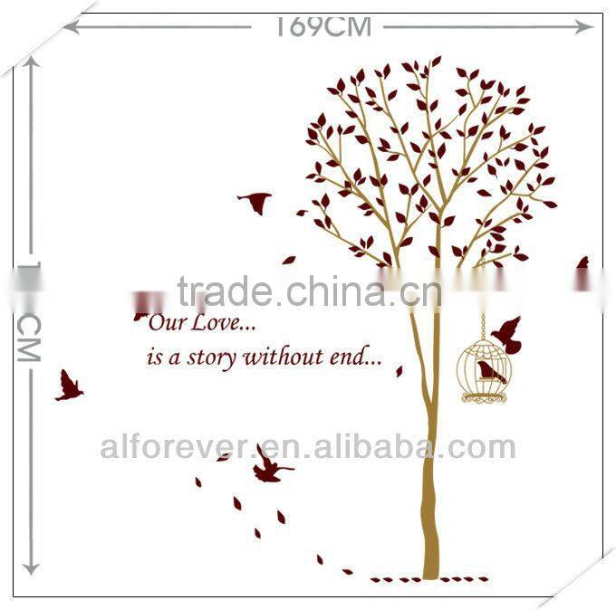 New arrival XL our love is a story without end LOVE tree wall sticker living room decoration