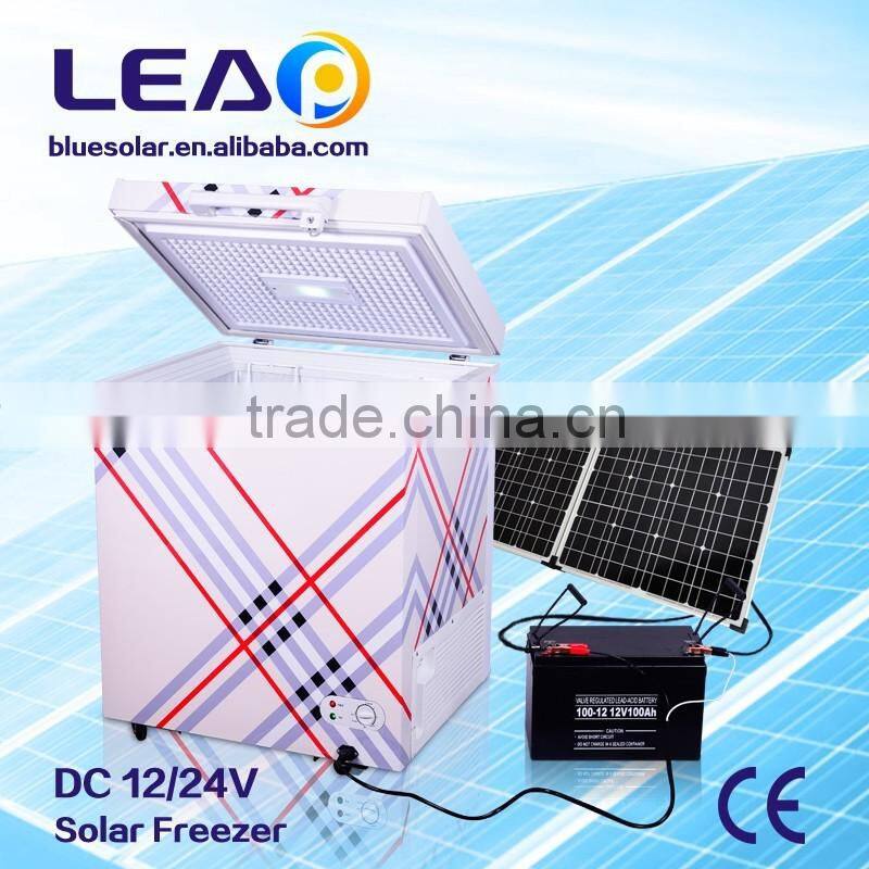 Leap solar chest freezer 160L,DC12V,80W solar pane,single door,good price,
