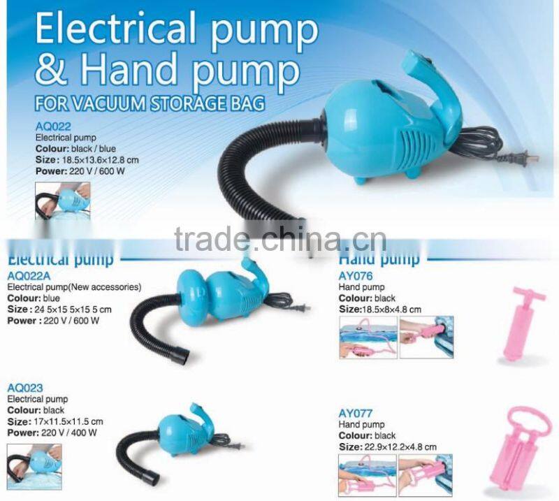 Black electrical vacuum bag pump
