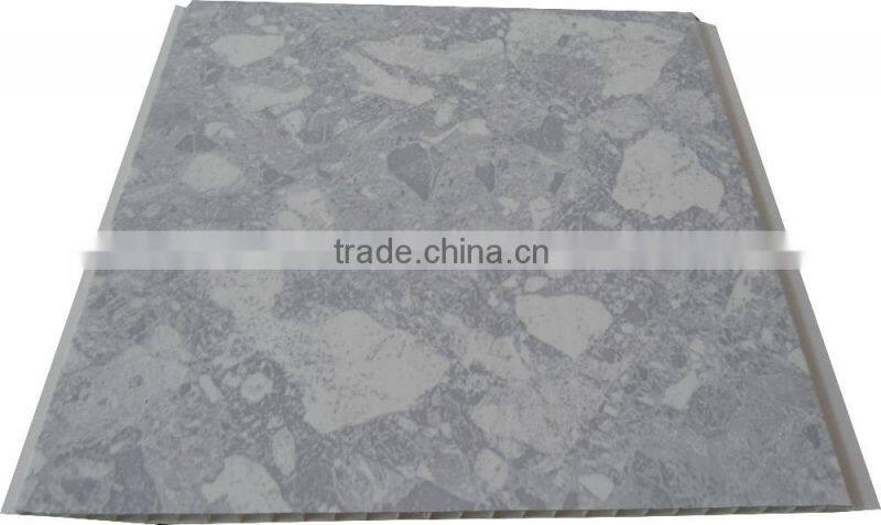 10'' width new style trinidad Plastic ceiling sheet, SMOOTH surface,brown color with gold strip F055