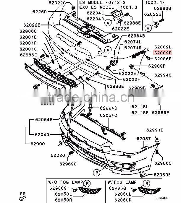 Right Car Bumper Side Bracket For Mitsubishi Lancer Sport CX4A CX5A CX6A CY1A CY2A CY4A CY5A CY6A 6400F550