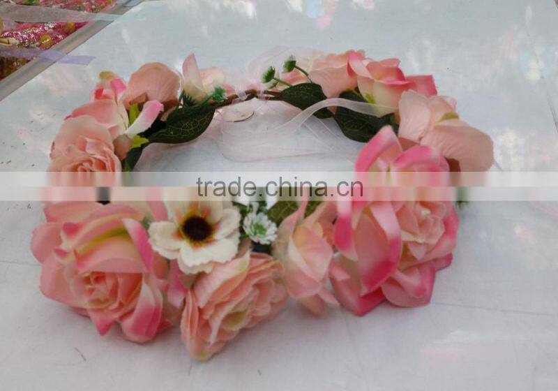 Fashion tiara flower garland crown headband for women wedding garland crown handband for girls