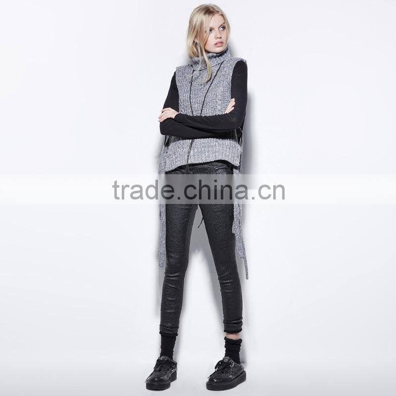 PK-071 New arrivals unique design bark pattern straps tight pants with pockets