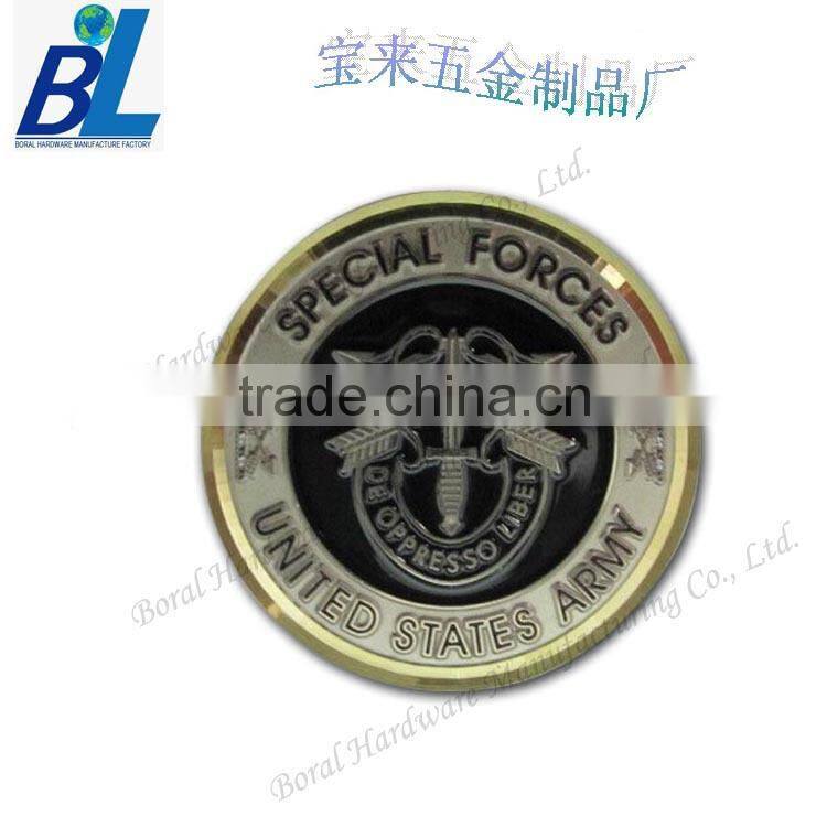 Custom petal edge jelly paint bronze star challenge coin