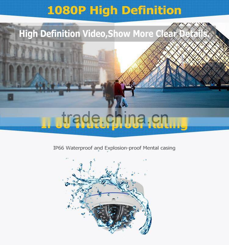 2016 network technology cctv camera 2.0mp onvif full hd waterproof dome metal camera