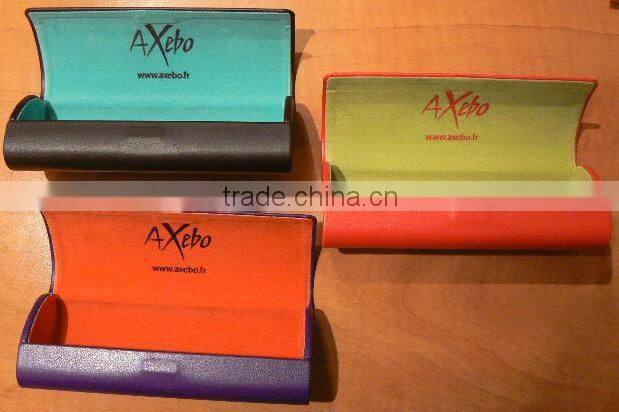 embossed logo printing glossy fold factory eyeglasses case