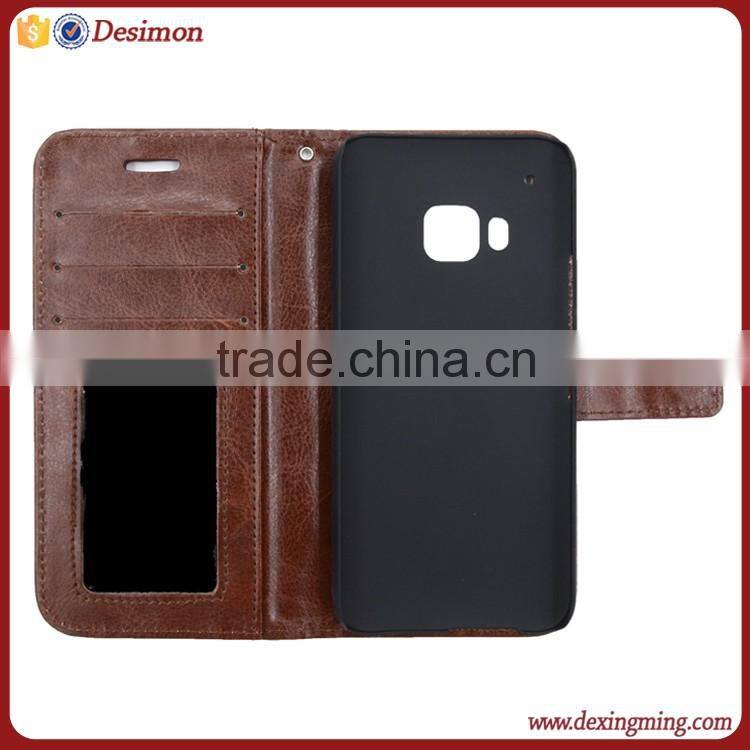Super slim leather flip wallet case for htc one m9 , for htc m9 cover case