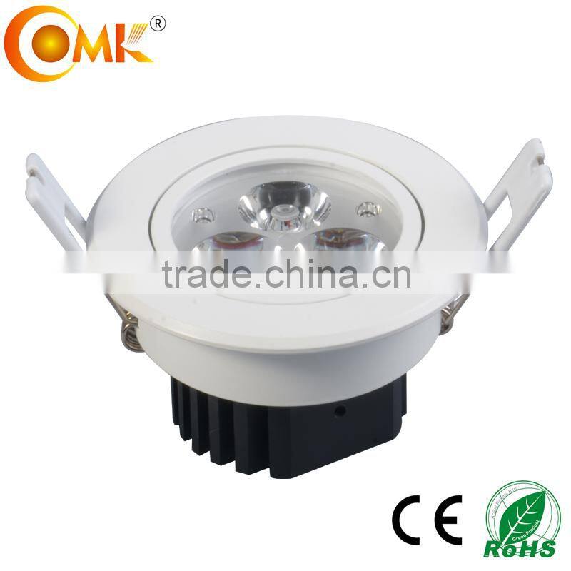 round recessed ceiling 3 led ul down lights luminaire tilted 1w 9w bridgelux warm white modern living room lamps