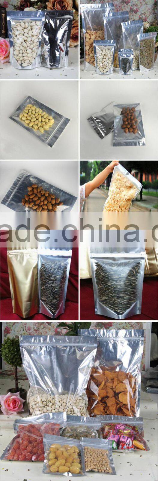 8x12x4 - 5.4 mils Mylar Zip Lock Stand Up Bags Silver Foil Pouch