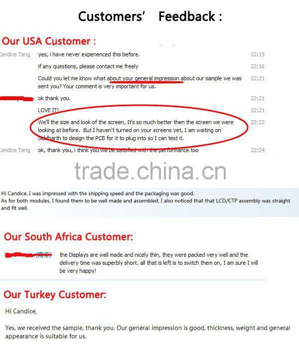 Customized avilable 4.3 inch TFT LCD for POS