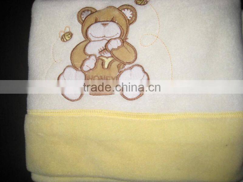 superior quality embroidered print fleece baby banket