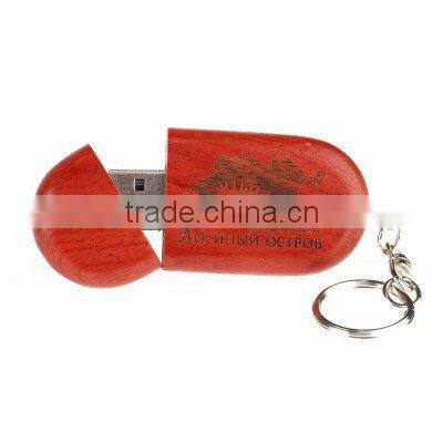 Promotional Gift Wooden USB Flash Drive with Custom Logo