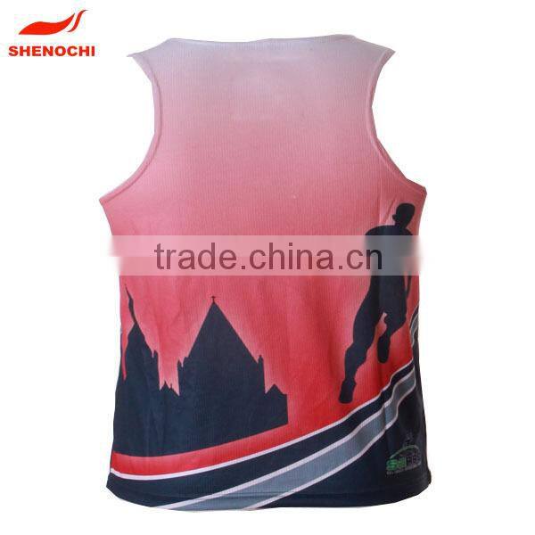 wholesale dry fit full print gym singlets