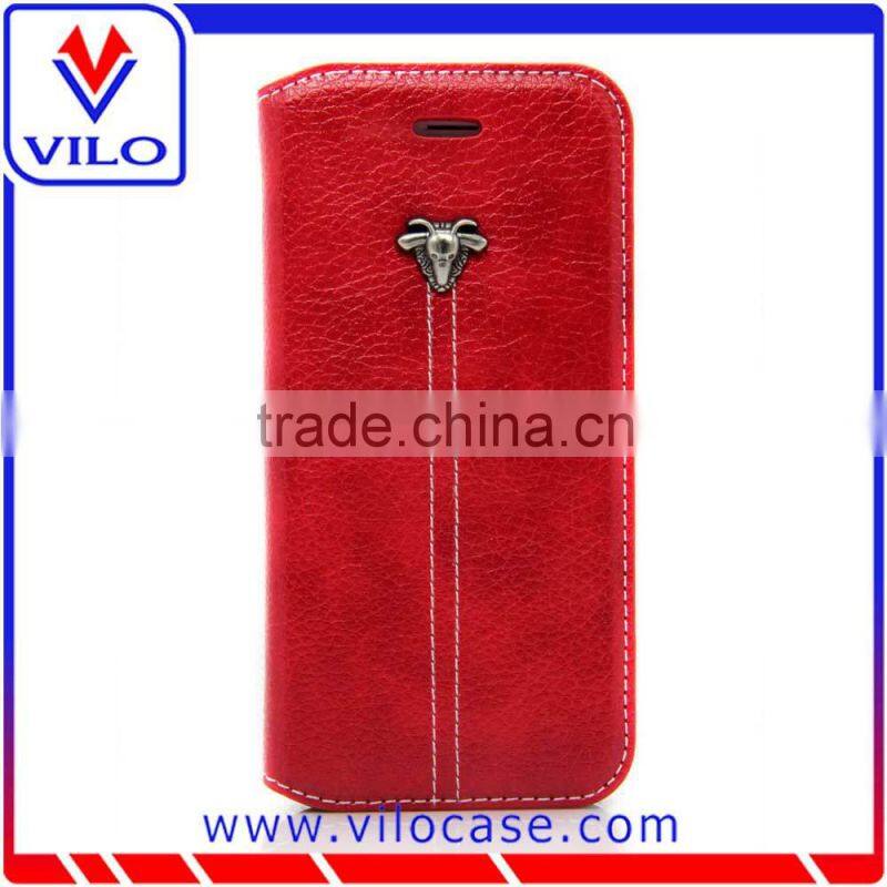 various colors combo Leather flip case for iphone 6s with card slot