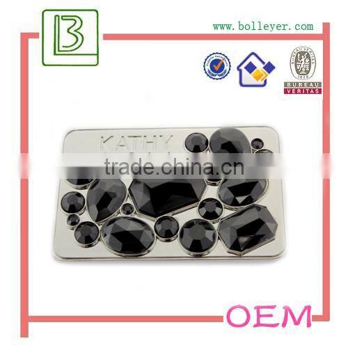 high gloss metal custom handbag logo labels