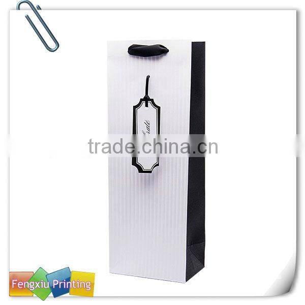 Brown Paper Wine Tote Bag with Tag