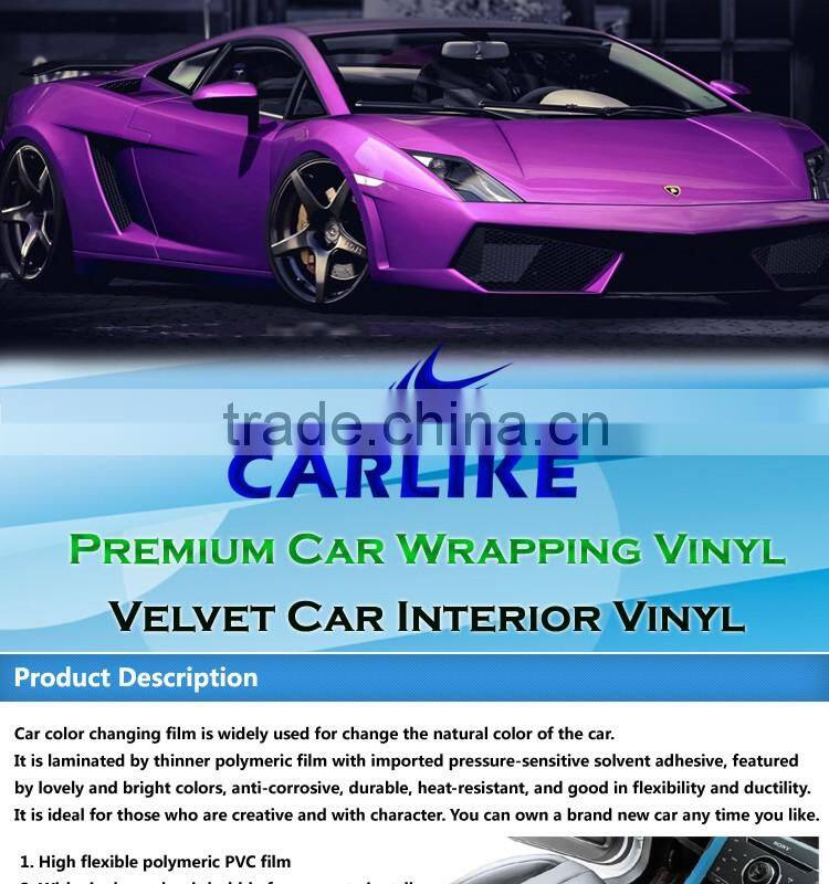 1.52x15M 5x49FT Stretchable Removable Self Adhesive Velvet Touch Film