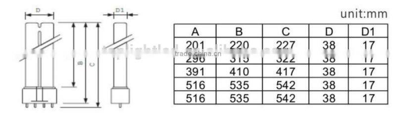 Good price AC85V-277V 8w 12w 15w 18w 22w 4 pin led pl 2g11