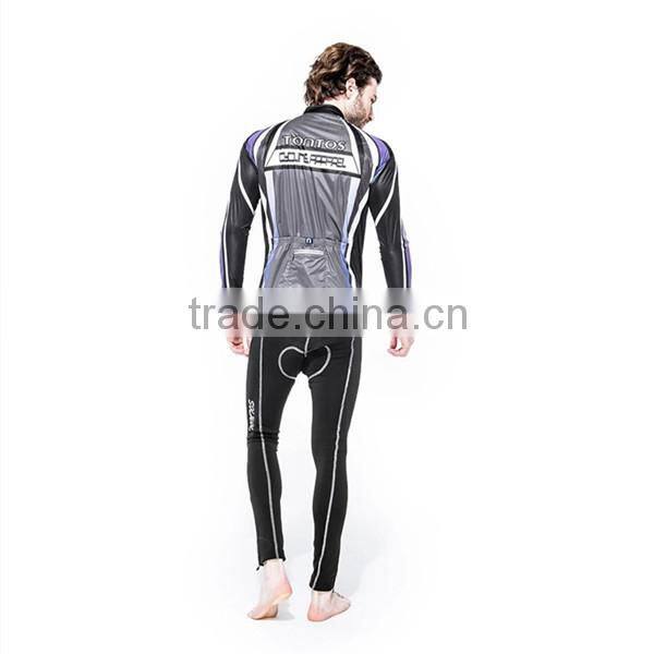 Men's High-quality cycling/bike windproof jersey shirt with bib pant