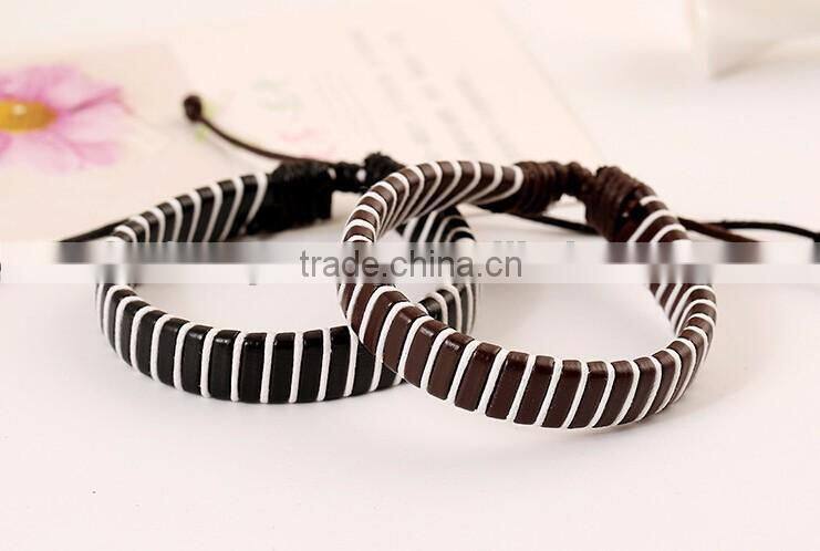 2016 Handmade Rope Bangle Cow Leather Bracelet For Couples