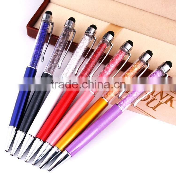 office crystal gift pen,crystal touch stylus metal pen crystal ball pen
