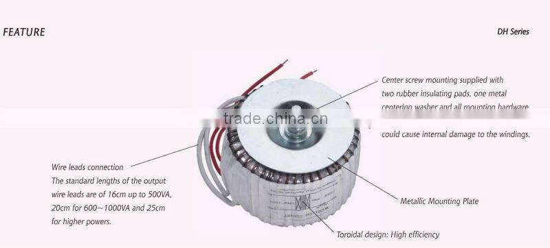Power supply Round Toroidal Transformer(to 1000va)