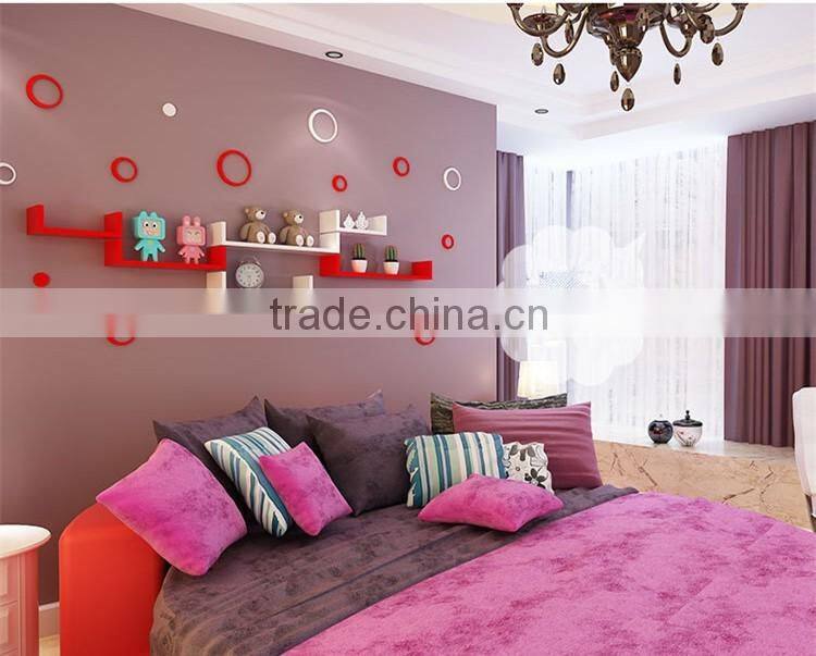 U shape MDF floating wall shelf,wooden wall shelf mdf cube shelf for livingroom