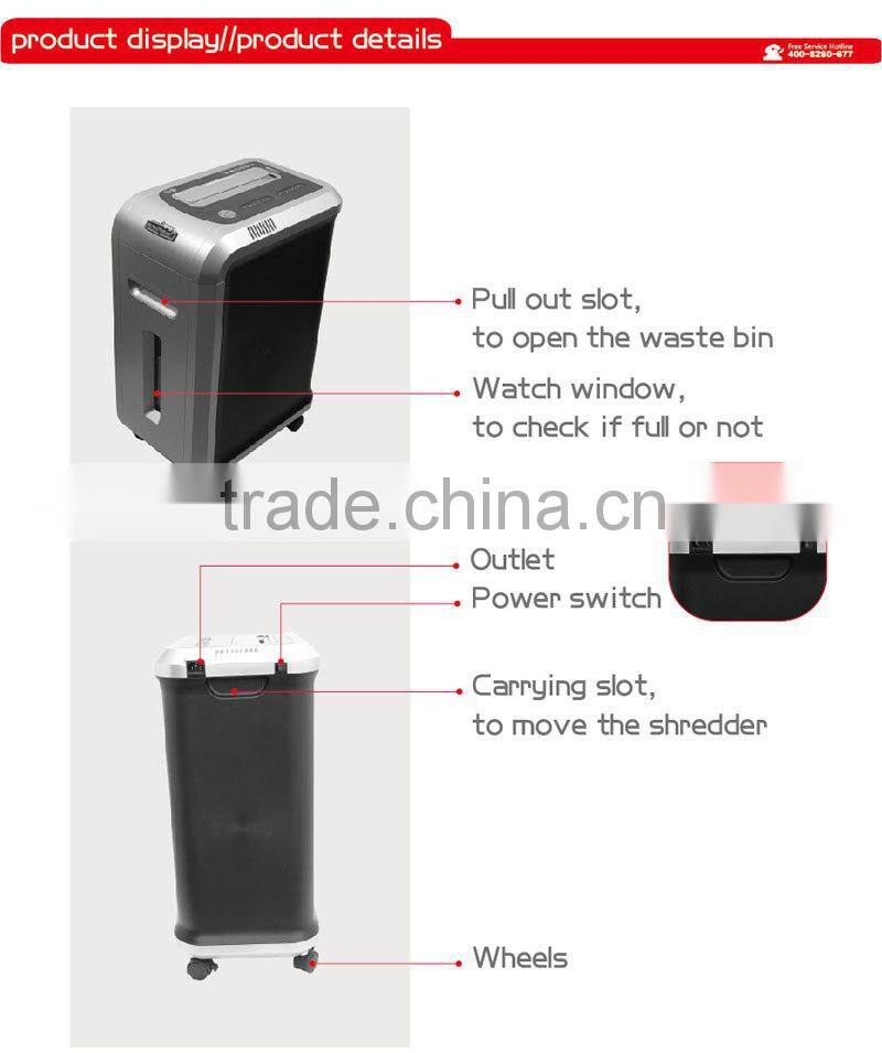 Min cross cut business shredder with paper