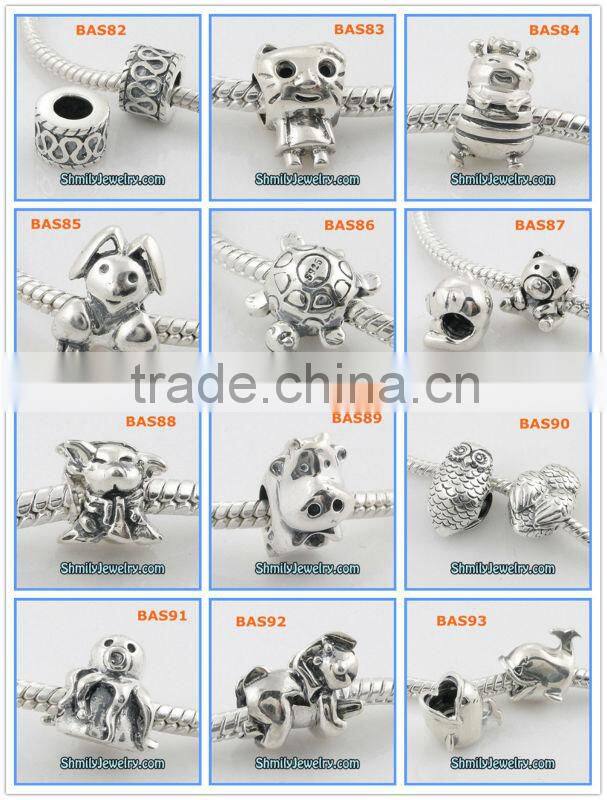 Wholesale Red CZ Rhinestone 925 Sterling Silver Spacer Beads BCZ40A