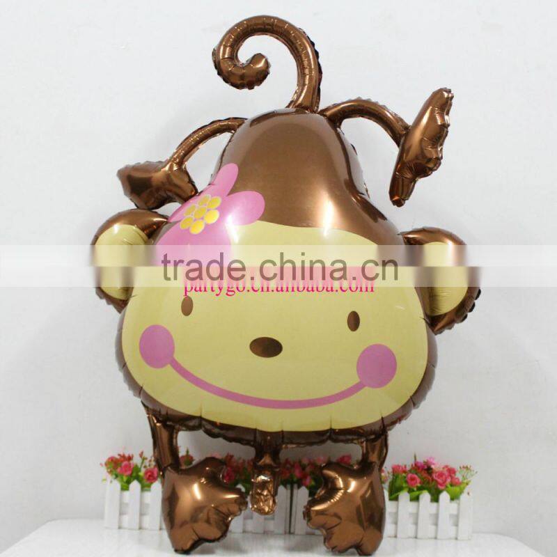 2015 New arrival 87*59cm kiss monkey balloon foil helium balloons for birthday party decoration globos,animal balloon