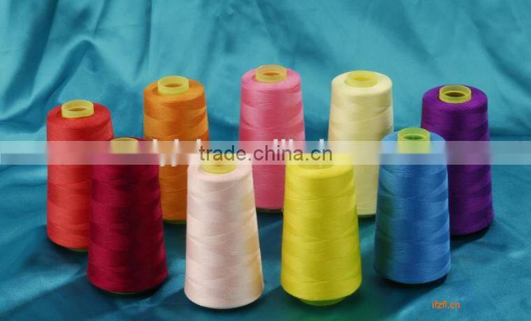 shiny spun 100% polyester sewing thread