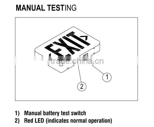 ET-100 UL listed LED rechargeable 2 sided exit sign