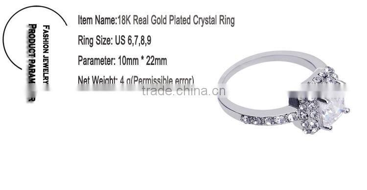 Glittering Austrian Crystal Rings 18k White Gold Gp Zircon Ring