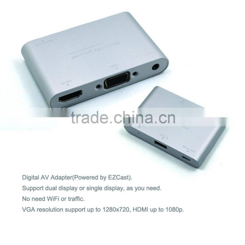 All in One Digital AV Adapter Micro USB/USB to HDMI/VGA Audio Digital AV Adapter For IOS Android Micro USB to USB cable