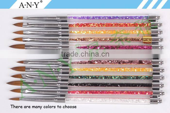 ANY Gillter Handle Nail Art Beauty Care Pure Kolinsky Nail Art Brush